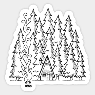 Log Cabin in the Woods Sticker